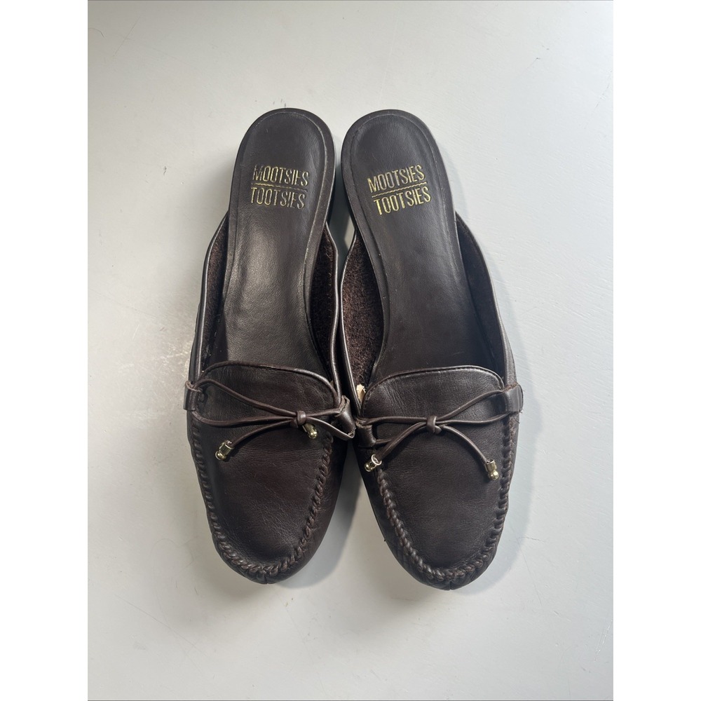 Mootsies Tootsies Women's Brown Leather Slip On Loafers Shoes Size 8.5 Classic